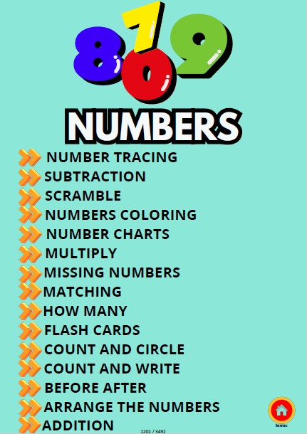 Early Skills Mega Workbook for Kids with clickable menu -PlayfulPages
